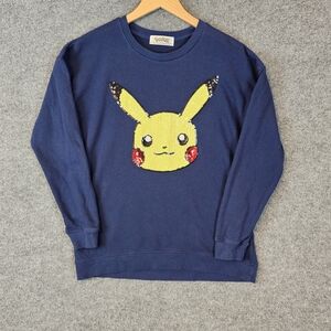Gotta Catch 'Em All!‎ Pikachu Blue & Yellow Sequin Lightweight Sweatshirt